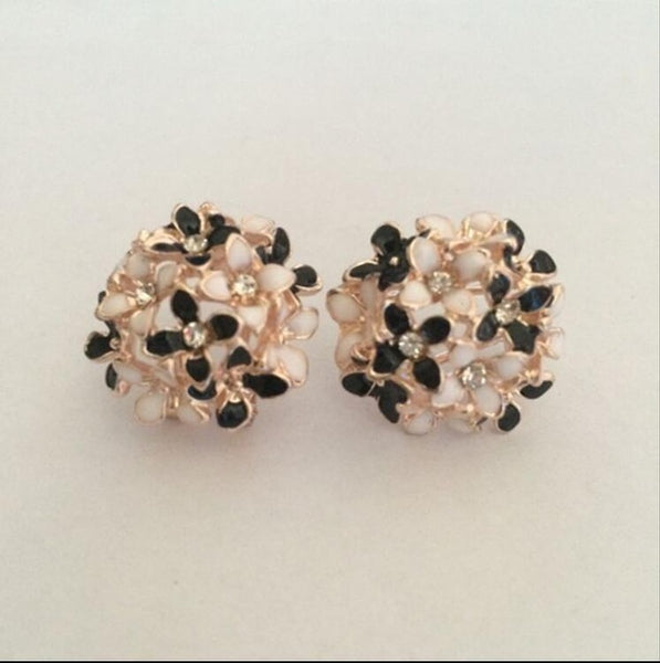 Crystal Flower Gold Earring