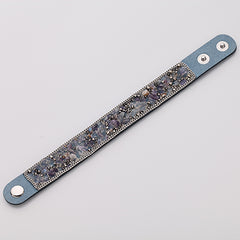 Fashionable Multiple colors Stone Leather Bangles