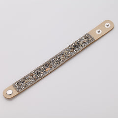Fashionable Multiple colors Stone Leather Bangles