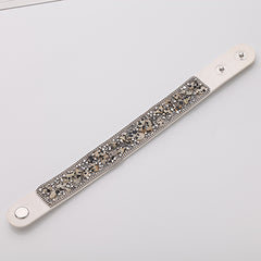 Fashionable Multiple colors Stone Leather Bangles