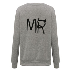 2016 Autumn Fashion Casual Long Sleeve Mr Mrs Letter Print Pullover Hoodies Couples Lovers Sweatshirts For Men And Women Blusas