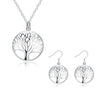 HOT SALE cute Silver Tree Life jewelry set necklace earring totem lady wife girl friend women wedding Valentines gift charms new