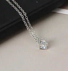 Shining Charm Square Crystal Necklace