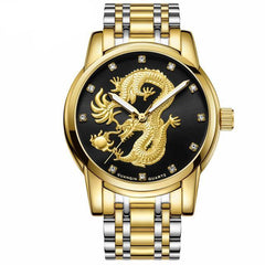 Men Luxury Gold Dragon Wristwatch