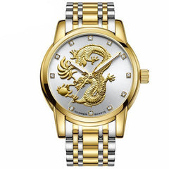 Men Luxury Gold Dragon Wristwatch