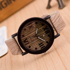 Fashion Casual Watch Men Women Wood Leather Wrist Watches