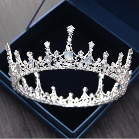 Hot Silver Glamour Rhinestone Bridal Tiaras Baroque Wedding Hair Jewelry Accessories Crystal Diadem For Brides Headbands