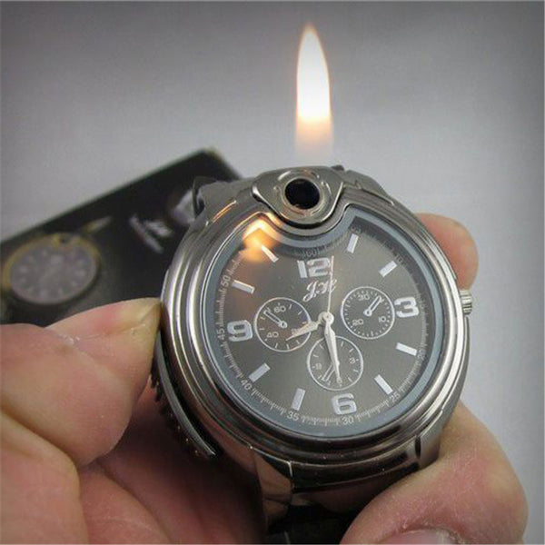 Cindiry Military Lighter Watch Novelty Man Quartz Sports Refillable Gas Cigarette Cigar Men Watches Luxury relogio masculino P5