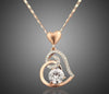 Rose Gold Crystals Heart Pendant