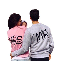 2016 Autumn Fashion Casual Long Sleeve Mr Mrs Letter Print Pullover Hoodies Couples Lovers Sweatshirts For Men And Women Blusas